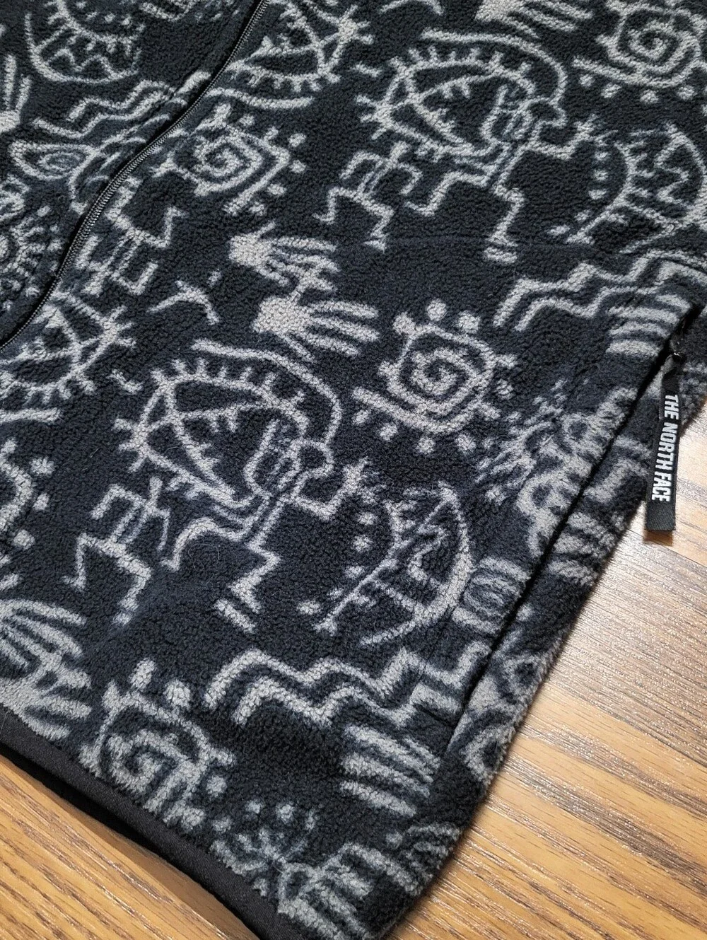 Fleece Full Zip NORTH FACE Vest Tribal People GEOMETRIC Print Mens M / Womens L